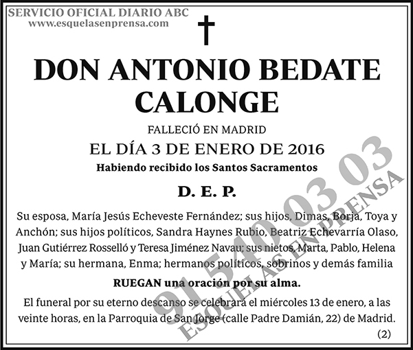 Antonio Bedate Calonge